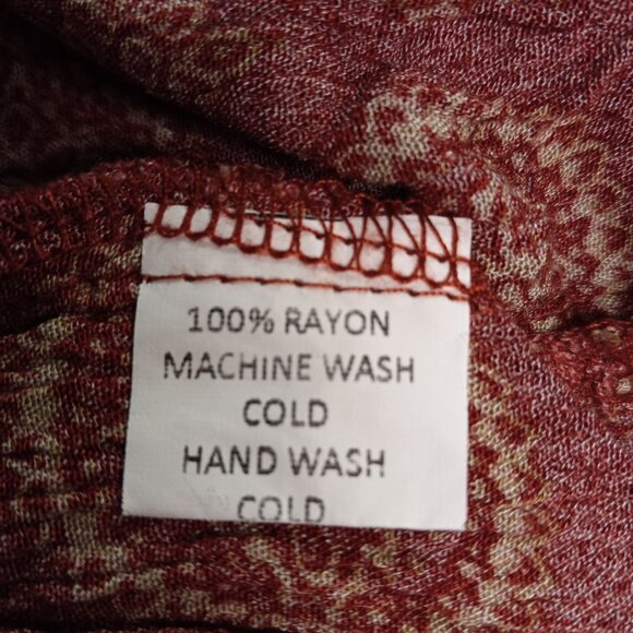 Brandy Melville One Size Shorts Red Boho Print High Waisted Crinkle Medallion - Picture 6 of 7